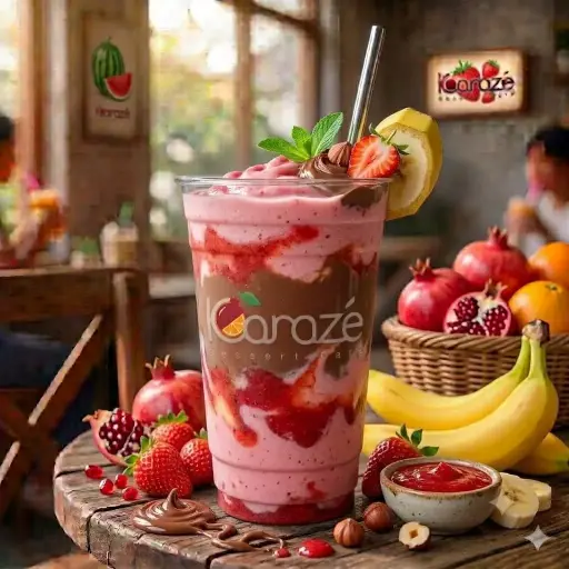 حليب موز و فراولة و نيوتيلا  L
